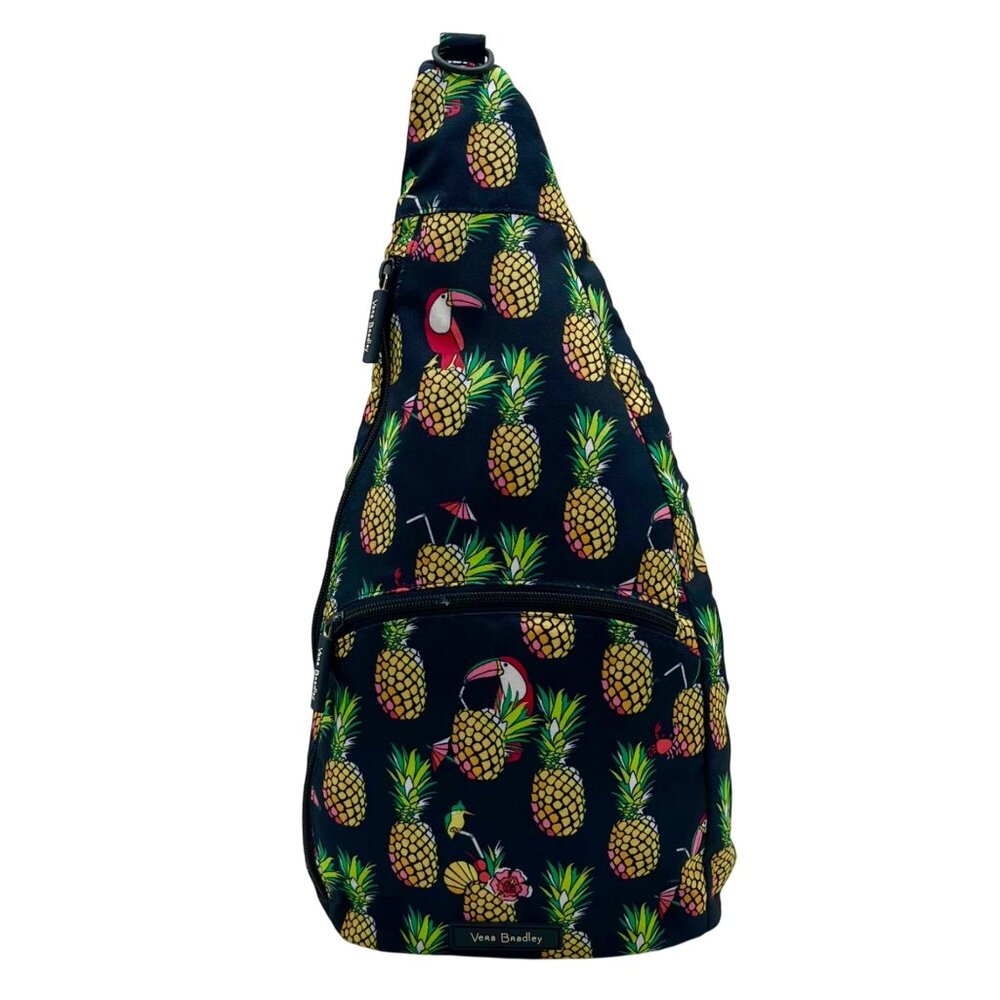 Vera Bradley Navy Toucan Pineapple Polyester Sling Backpack